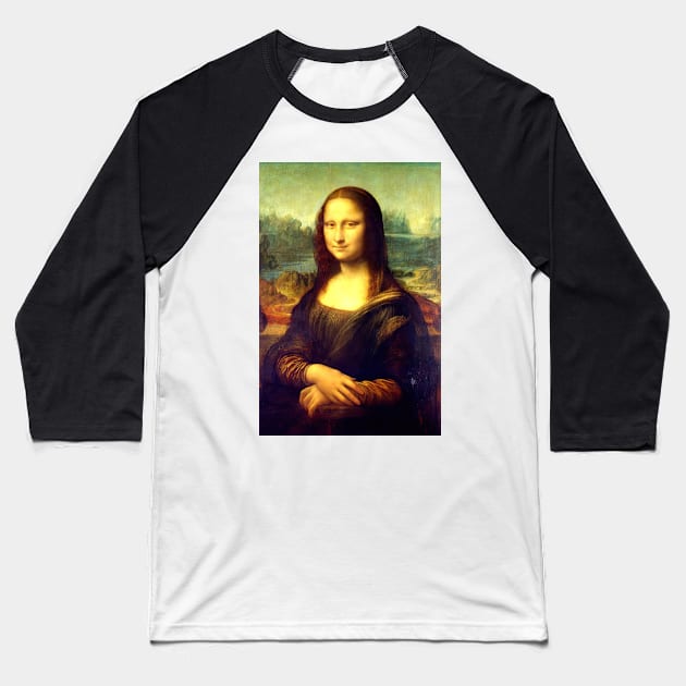 Mona Lisa Leonardo Da Vinci Baseball T-Shirt by TRUMP STUFF